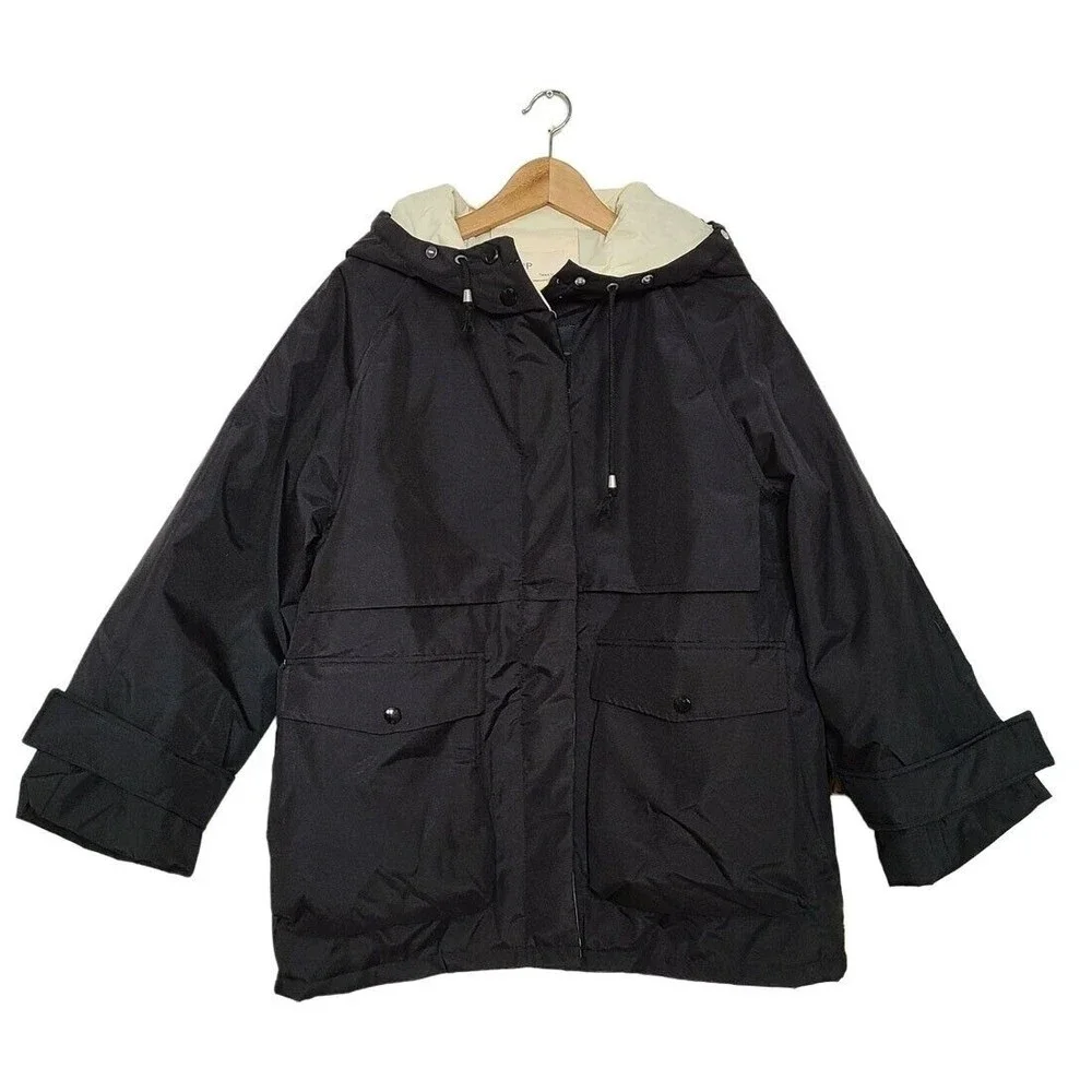 NAP Hooded Drawstring Duck Down Parka Women Large - Picture 2 of 11